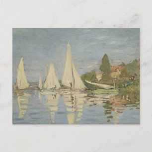 Regatten in Argenteuil, Öl auf Leinwand, Claude Mo Postkarte