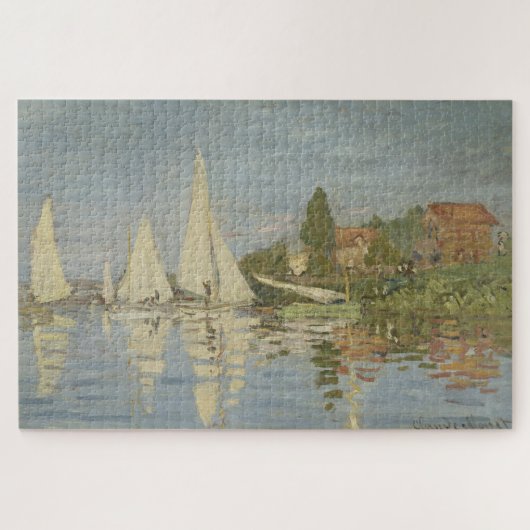 Regatten in Argenteuil, Öl auf Leinwand, Claude Mo Puzzle (Horizontal)