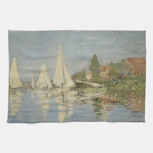 Regatten in Argenteuil, Ölgemälde, Claude Monet Geschirrtuch (Horizontal)