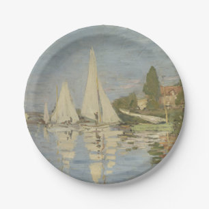 Regatten in Argenteuil, Ölmalerei, Claude Monet Pappteller