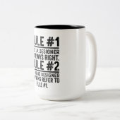 Regel #1: Der UX-Designer ist immer richtig lustig Zweifarbige Tasse (VorderseiteRechts)