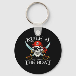 Regel #1 Fallen Sie nicht vom Boot ab Piratenkreuz Schlüsselanhänger