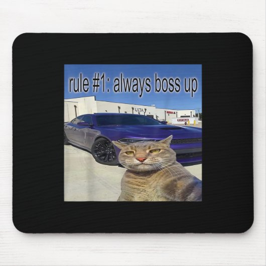 Regel 1 Immer die witzige Katze mit eigenem Ding a Mousepad (Vorne)