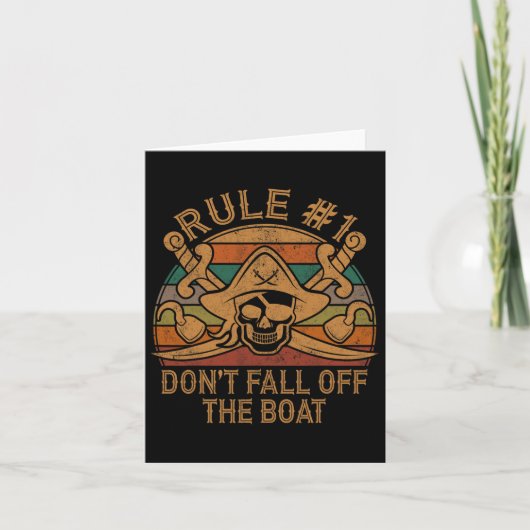 Regel #1 Nicht aus dem Boat Pirate-Geschenk Vater  Karte (Vorderseite)