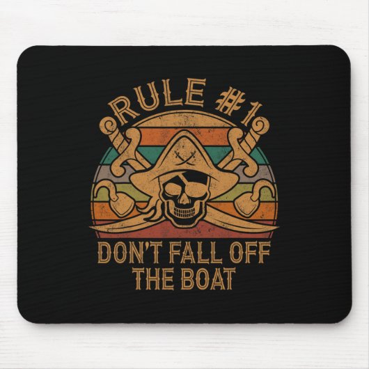 Regel #1 Nicht aus dem Boat Pirate-Geschenk Vater Mousepad (Vorne)