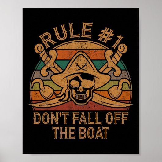 Regel #1 Nicht aus dem Boat Pirate-Geschenk Vater  Poster (Vorne)