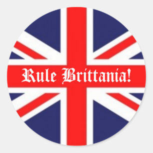 Regel Brittania! Britische Flagge Runder Aufkleber