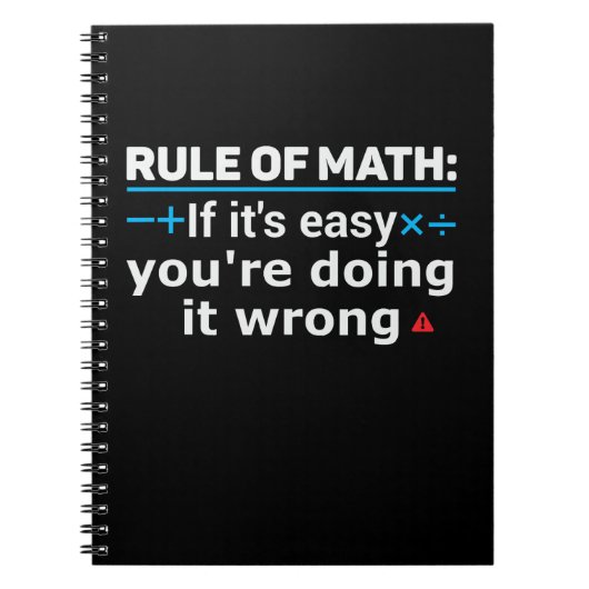 Regel des Mathe-Wortspiels Notizblock (Vorderseite)