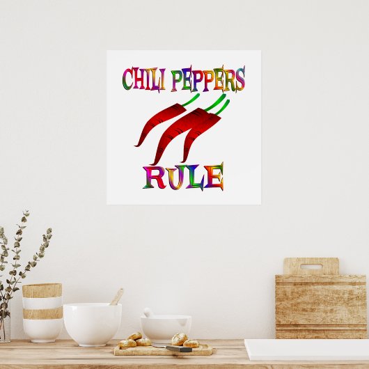 Regel für Chili-Paprikaschoten Poster (Küche)