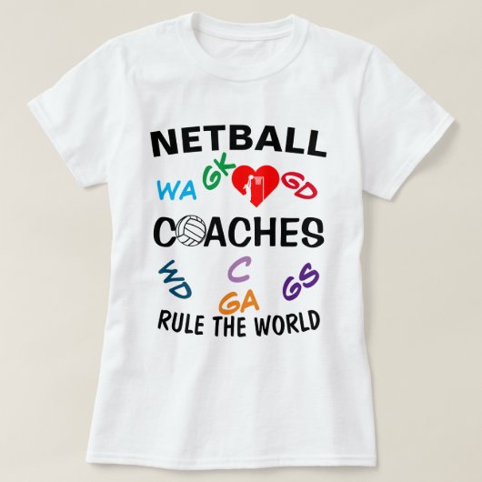 Regel für die Position von Netball-Trainern für be T-Shirt (Design vorne)