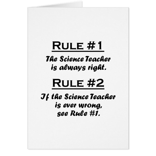 Regel-Lehrer für Wissenschaft (Vorne)