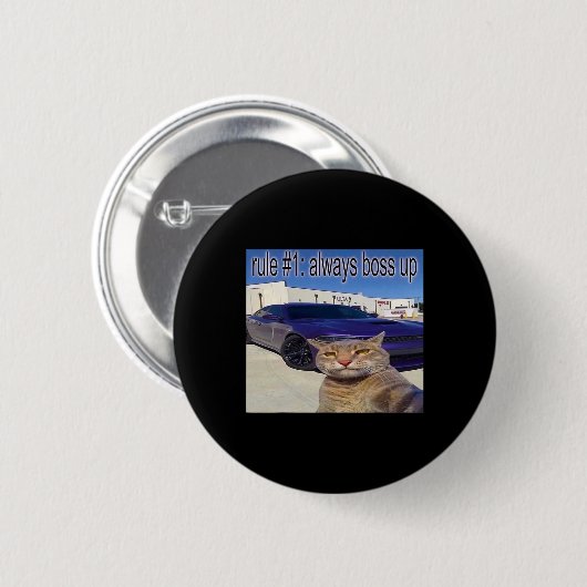 Regel Nr. 1 immer lustige Katzen-Meme für Männer F Button (Vorne & Hinten)