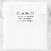 Regel-Nr. 30 Runder Aufkleber (Tasche)