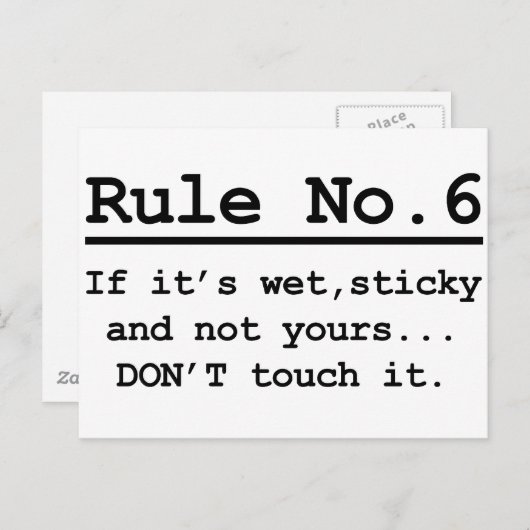 Regel-Nr. 6 Postkarte (Vorne/Hinten)