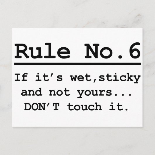 Regel-Nr. 6 Postkarte (Vorderseite)