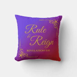 Regel & Regel 5:10 Offenbarung rot und Lila Kissen