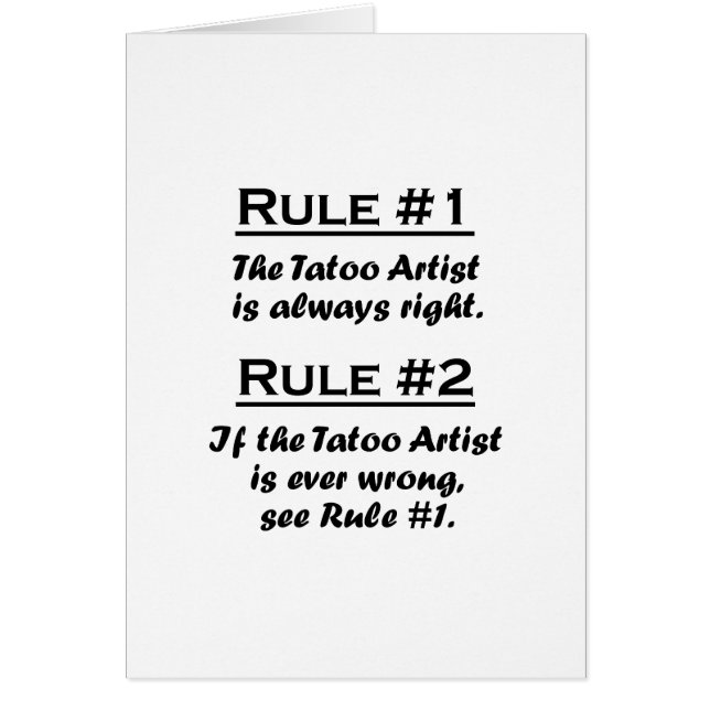 Regel Tatoo Künstler (Vorne)