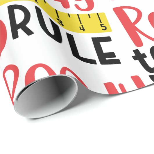 Regelfähig mit Lineal und Apfel Geschenkpapier (Rolleneckpunkt)