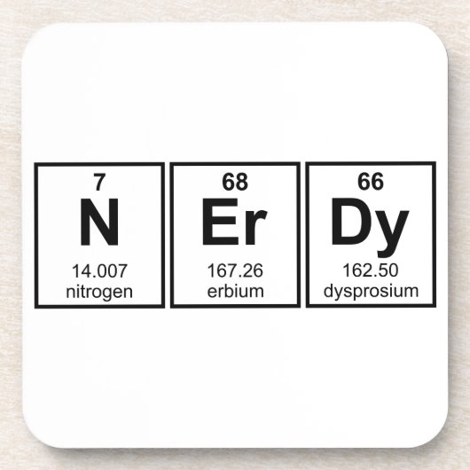 Regelmäßig Nerdy Element-Symbole Getränkeuntersetzer (Vorderseite)