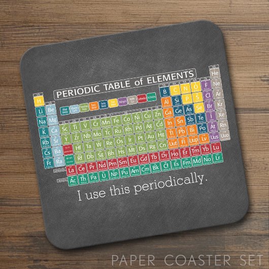 Regelmäßig regelmäßige Übersicht über die Elements Rechteckiger Pappuntersetzer