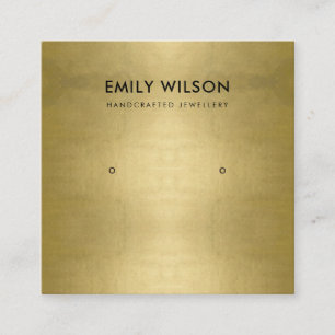 REGELMÄSSIGE IMITAT GOLD FOIL STUDIEREN EARRING D QUADRATISCHE VISITENKARTE