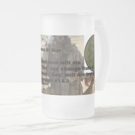 Regeln der Kriegs-mattierten GlasTasse Mattglas Bierglas (VorderseiteRechts)