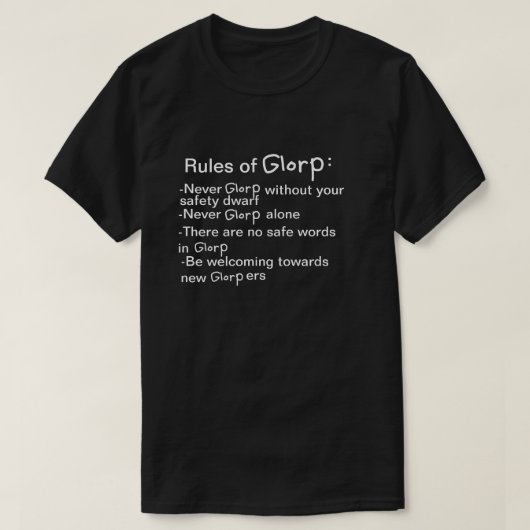 Regeln des Glorp T-Shirt (Design vorne)