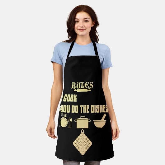 Regeln, die ich dir koche, machen die Geschirr Schürze (Getragen)