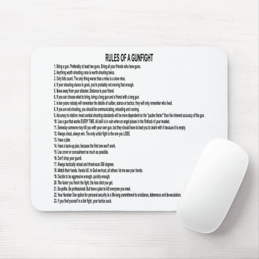 Regeln eines Gewehr-Kampfes Mousepad (Mit Mouse)
