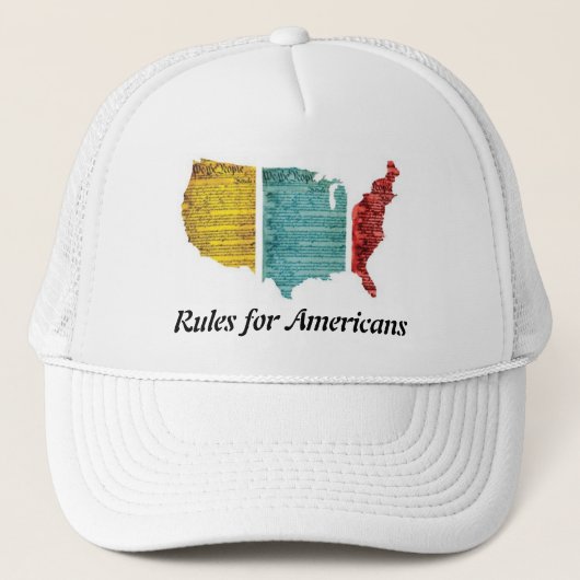 Regeln für Amerikaner-Kappe USA-Logo Truckerkappe (Vorderseite)