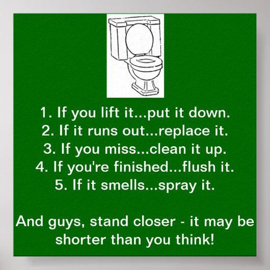 REGELN FÜR DAS BADEZIMMER POSTER (Vorne)