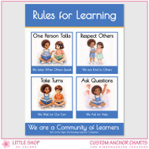 Regeln für das Lernen Lehrer-Anker-Diagramm