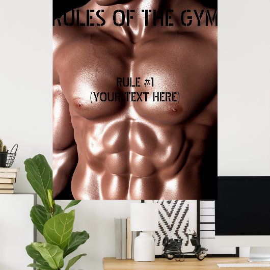 Regeln für den anpassbaren Text des Gym Poster (Heimbüro)