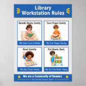 Regeln für den Bibliotheksarbeitsplatz Lehrer-Anke Poster (Vorne)