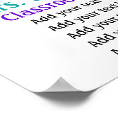 Regeln für den Unterricht von Lehrern durch den SR Poster (Ecke)