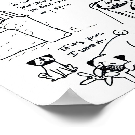 Regeln für die Geschwisterung (jüngerer Mops) Poster (Ecke)