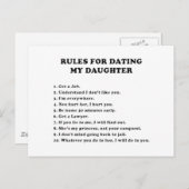 Regeln für die verabred meiner Tochter Postkarte (Vorne/Hinten)