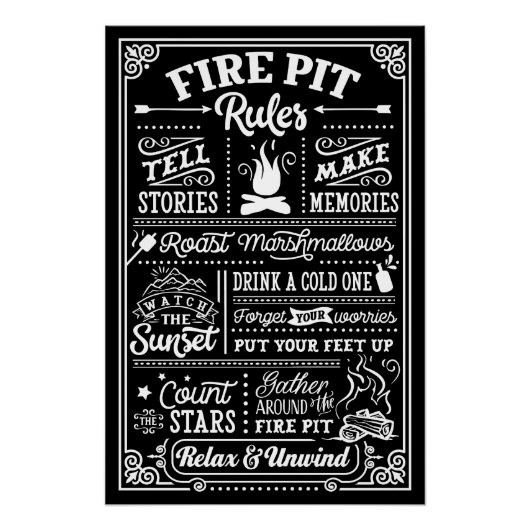 Regeln für Feuerlöschanlagen - beige Poster (Vorderseite)