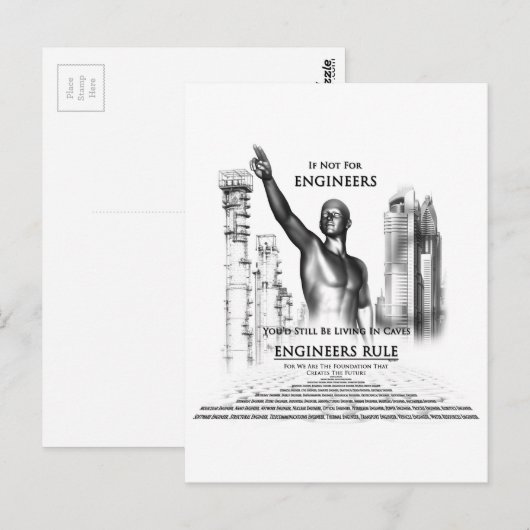 Regeln für Ingenieure Postkarte (Vorne/Hinten)