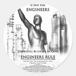 Regeln für Ingenieure Runder Aufkleber