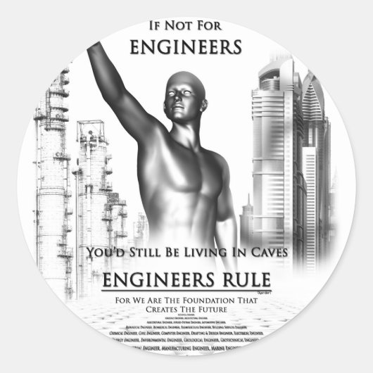 Regeln für Ingenieure Runder Aufkleber (Vorderseite)