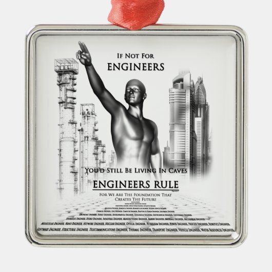 Regeln für Ingenieure Silbernes Ornament (Vorne)