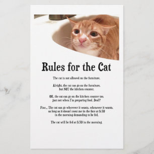 Regeln für Katze Briefpapier