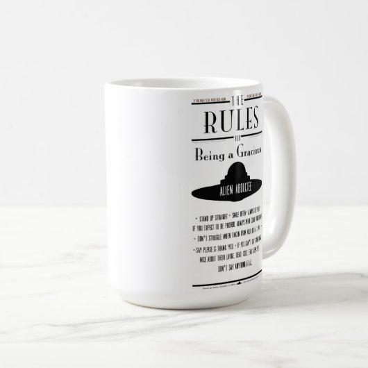 Regeln für Sein ein liebenswürdiger Entführte Kaffeetasse (VorderseiteRechts)