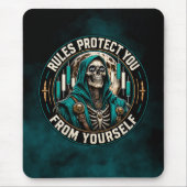 Regeln schützen dich vor dir selbst Teal Smoke Rea Mousepad (Vorne)