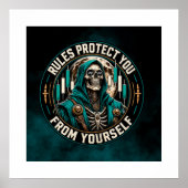 Regeln schützen dich vor dir selbst Teal Smoke Rea Poster (Vorne)