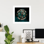 Regeln schützen dich vor dir selbst Teal Smoke Rea Poster (Heimbüro)