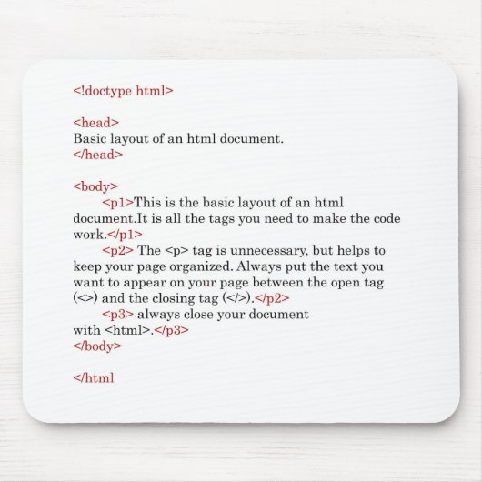 Regeln von HTML Mousepad (Vorne)