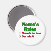 Regeln von Nonno (italienischer Großvater) Magnet (Vorderseite/Rückseite)