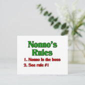 Regeln von Nonno (italienischer Großvater) Postkarte (Stehend Vorderseite)